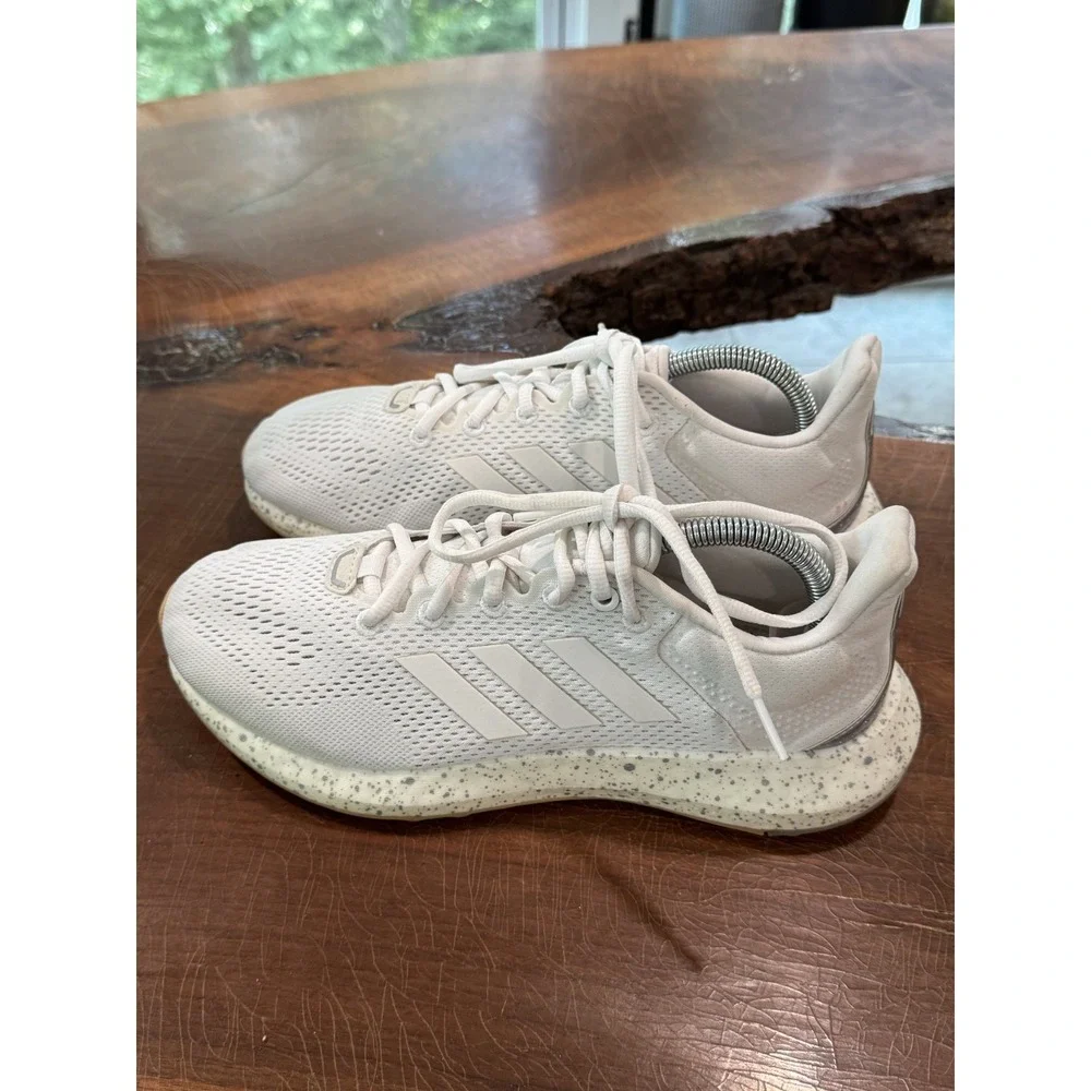 adidas PureBoost 21 Men's 8.5 White Running Shoes GZ3152 Boost Knit‎ Gum
